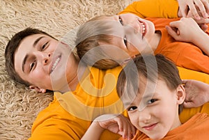 Brothers in orange shirts