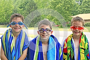 Brothers Ready for the Pool