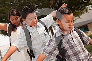 Brothers & Sister Having Fun Going to School