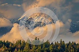 Brothers Wilderness In Clouds As Seen From Eld Inlet, Olympia Washington