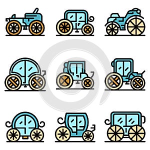 Brougham icons vector flat