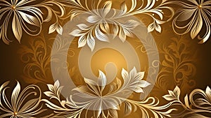 Broun abstract floral flower panoramic background. photo