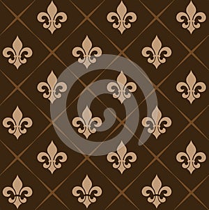 Broun Fleur de lis pattern