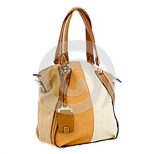 Broun and white lady bag photo