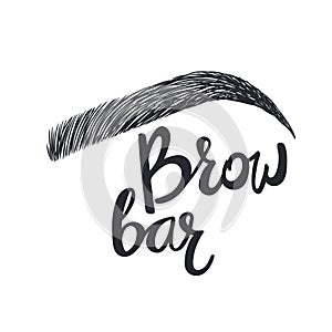 Brow Bar. Text and eyebrow