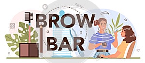 Brow bar typographic header. Master making perfect eyebrows.