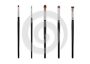 Brow makeup brush set. Isolated. White background