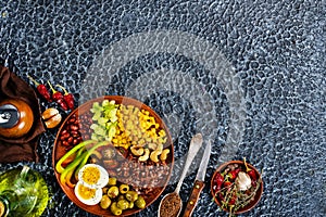 brow rice and vegetables on plate