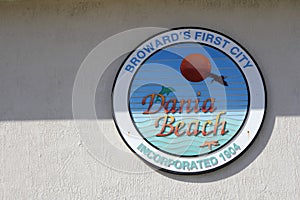 Broward s First City Dania Beach Sign