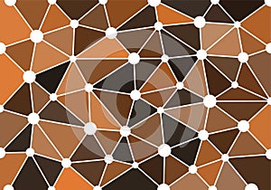 Brown abstract geometric background with triangles, circles and lines for wallpaper, backdrop, banner and illustration. Vector.