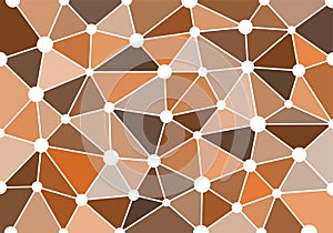 Brown abstract geometric background with triangles, circles and lines for wallpaper, backdrop, banner and illustration. Vector.