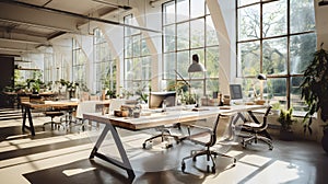 Brown Accents in Industrial Design: Creative Commons Workspace