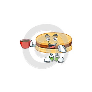 Brown alfajor mascot design style showing an Okay gesture