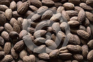 Brown almond nuts Natural background