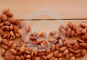 Almonds seed isolated background