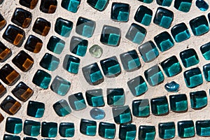 Brown and Aqua Glass Mosaic Texture