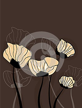 Brown background with flowers