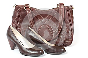 Brown bag and woman shoes