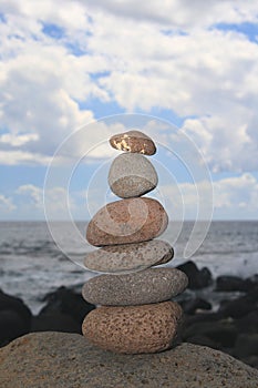 Brown balancing stones