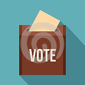 Brown ballot box for collecting votes icon