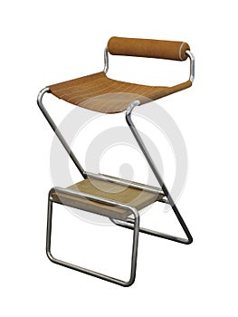 Brown bar stool isolated on white