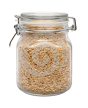 Brown Basmati Wild Rice in a Glass Canister
