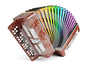 Brown bayan (accordion) colors of the rainbow photo