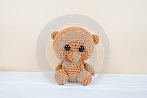 Brown bear. Crochet. Japanese crochet. Handwork