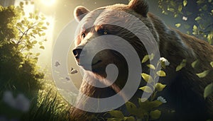 brown bear in florest art