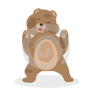 Brown bear funny Cartoon vector illustration photo