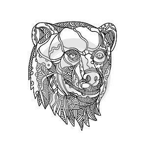 Brown Bear Head Doodle