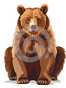 brown bear isolated on white transparent background. PNG format