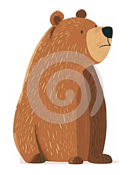 brown bear isolated on white transparent background. PNG format