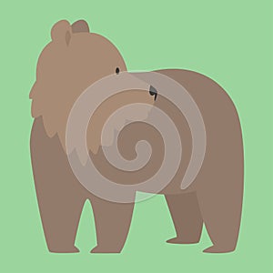 Brown bear vector funny happy animal cartoon predator cute character illustration