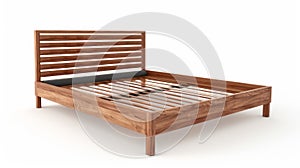 Brown Bed frame with wooden slatted frame