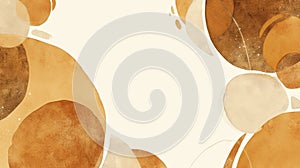 Brown and Beige Abstract Painting on White Background