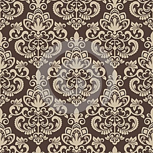 Brown and beige vintage wallpaper pattern