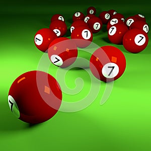 Brown billiard balls number seven