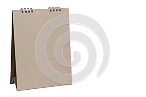 Brown blank desk calendar isolated on white background with clipping path