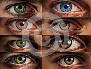 Brown, Blue, Green, Hazel, Gray, Amber - Various. close-up macro photography. Human eye. Man, male, masculine, he.