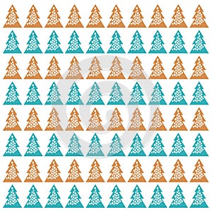 Brown Blue Trees Xmas Pattern Texture Background photo