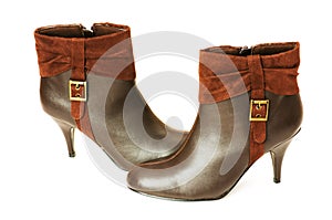 Brown boots isolated