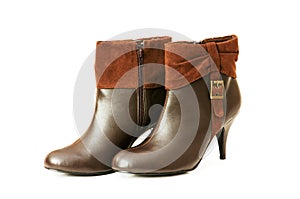 Brown boots isolated