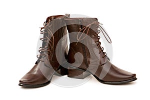 Brown boots isolated