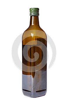 Brown bottle on white backround