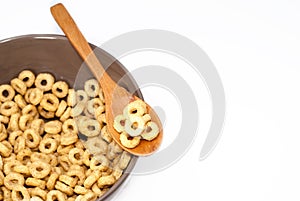 Brown bowl with cereals