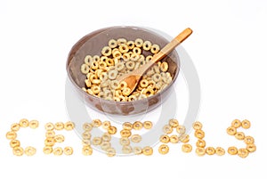 Brown bowl with cereals