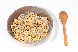 Brown bowl with cereals