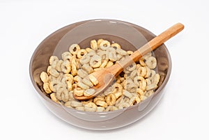 Brown bowl with cereals