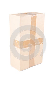 Brown box cardboard closed packaging parcel